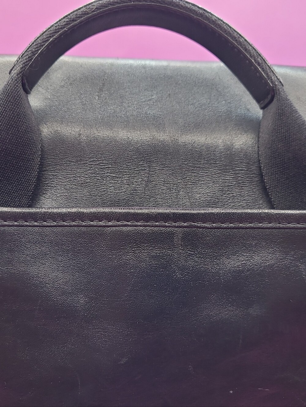 COACH C2713 Men's Track Messenger Bag Black Smooth Calf Leather - Picture 6 of 16